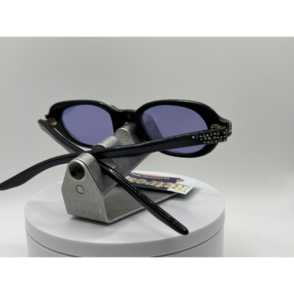 Vintage Sunglasses 1950s Style Purple Lens Black Plastic Rhinestone Frame 1950s main image 4